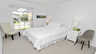 Schickes Schlafzimmer ganz in weiß gehalten mit Doppelbett und Blick in den Garten  - Traum-Urlaub-Florida