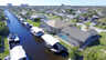 Vogelperspektive auf die Villa Calypso Sun mit Bootsdock- und Lift - Traum-Urlaub-Florida