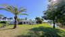 Gartenansicht mit Palmen, Screen-Bereich und direkter Lage am ruhigen See hinter dem Haus. - Traum-Urlaub-Florida